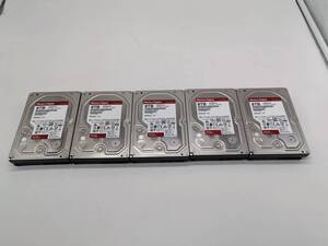 5台セット Western Digital WD Red WD80EFAX 8TB/3.5インチ/　NAS用SATA HDD Crystal Disk Infoにて正常動作確認済み