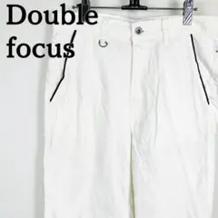 ダブルフォーカス　Doublefocus　白　パンツ　ホワイト　ボトムス　七分丈