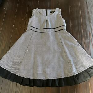 COMME CA ISM★中古★130★ワンピース★女の子★発表会★フォーマル★黒★千鳥格子★キッズ★子供服