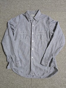 アットラスト ストライプ ワークシャツ 15 TIMEWORN CLOTHING ATLAST BUTCHER PRODUCTS ブッチャープロダクツ ライダースシャツ