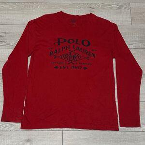 古着 Polo Ralph Lauren ロンT 長袖 カットソー S レッド