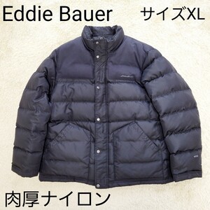 【サイズXL 】エディーバウアー　650フィル　トリプルブラックダウンジャケット　Eddie Bauer EB650 ワンポイント刺繍　ロゴ ブラック