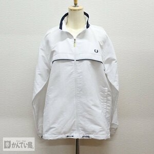 FRED PERRY フレッドペリー アウター ホワイト×ネイビー Lサイズ ポリエステル100％ 白 メンズ ブルゾン 上着 羽織物