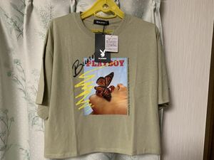 新品未使用 プレイボーイPLAYBOY 半袖 カーキ Tシャツ 