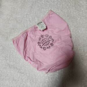 少しレトロ、バックプリントスキャンティ(パンティ)(新品、未使用、Mサイズ)ソフトピンク、かわいいバックプリント