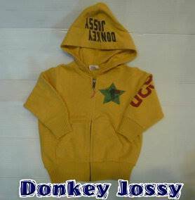 Donkey Jossy（ドンキージョシー） 子供服 キッズ 長袖 ジップアップ パーカー イエロー 90cm (06-459)