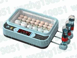 全自動孵卵器 温度湿度表示 自動転卵/加湿/温度制御 12Vバッテリー接続可 間隔調節可能 自動給水式 LEDライト検卵装置付 二重電源 24卵