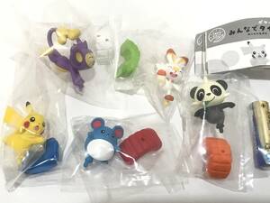 ポケットモンスター みんなでタイヤとびマスコット　全5種　ピカチュウ　マリル　ヒバニー　エイパム　ヤンチャム Pokemon Gacha Pikachu