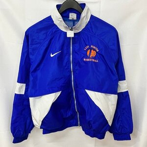 G108 NIKE アメリカ古着　チームジャケット　ナイロン　ポリエステル　ジップアップ　LADY PINTOS　BASKETBALL ブルー　ナイキ　メンズ