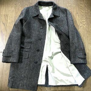 美品”MARUZEN x Harris Tweed(マルゼン x ハリスツイード)ヘリンボーン ツイード コート 