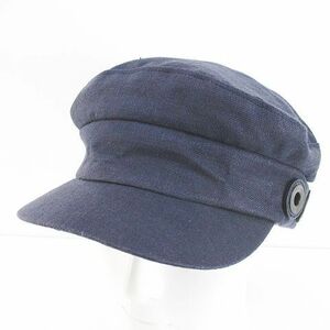 カシラ CA4LA キャスケット 帽子 麻 リネン 紺系 ネイビー 日本製 ベルクロアジャスター 無地 レディース
