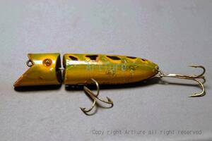 VINTAGE WOODEN LURE HEDDON zig wag bull frog （4043-4　）USA MADE #OLDLURE #ARTLURE_VINTAGE ＃ヴィンテージルアー　frog collection