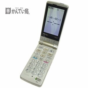 携帯電話 au by KDDI KYOCERA 簡単ケータイ K003 折りたたみ 簡易動作確認済み 初期化済み 現状販売品 ゴールド 京セラ ガラケー