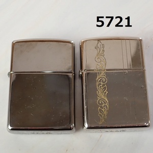 ■AC-5721 ヴィンテージ　ZIPPO ジッポーライター　SILVER PLATE 2点　火花なし　20241122