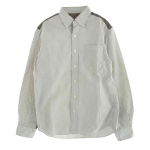 SOPHNET. ソフネット SOPH-112063 CAMOFULAGE PANEL B.D SHIRT カモフラ ストライプ ボタンダウン 長袖シャツ グレー系 S【中古】