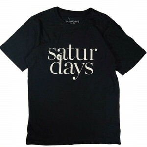 SATURDAYS SURF NYC サタデーズサーフニューヨーク LOGO PRINT TEE ロゴプリントクルーネックTシャツ XS ブラック 半袖 トップス f1077