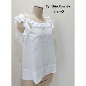 Cynthia Rowley シンシアローリー フリルブラウス 2 ホワイト