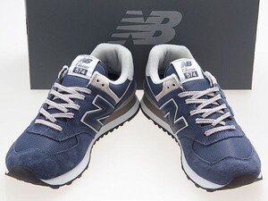 新品/NEW BALANCE/ニューバランス/ML574EVN/NAVY/ネイビー/ECOGREENスエード/ワイズＤ/24.5cm