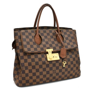 1円 ◎美品 LOUIS VUITTON ルイヴィトン ハンドバッグ アスコット N41273 ダミエ キャンバス ブラウン◎E.Cgml.tI-01