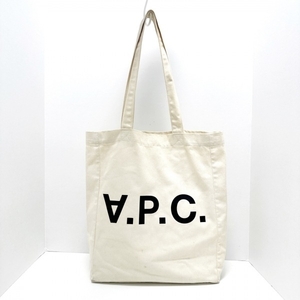 アーペーセー A.P.C. トートバッグ - キャンバス アイボリー×黒 バッグ