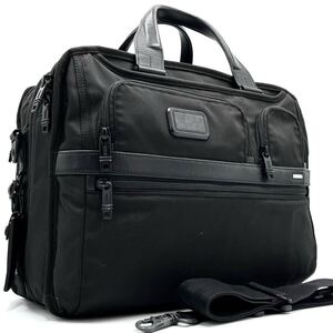 1円《美品》TUMI トゥミ 2way ビジネスバッグ メンズ バリスティックナイロン レザー ショルダー 大容量 多収納 A4 PC◎ 通勤 ブラック 黒