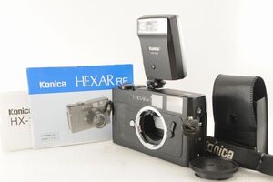 【極上品】Konica コニカ HEXAR RF ブラック HX-18Wフラッシュ付 #A393