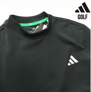 新品 【メンズL】黒　アディダスゴルフ モックネック シャツ 半袖 adidas GOLF ゴルフウェア 春夏　さらさら生地