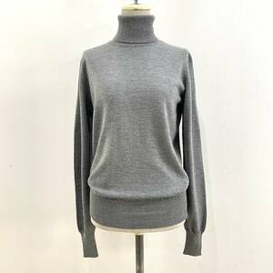 ☆美品 JOHN SMEDLEY ジョンスメドレー イギリス製 タートルネックニットセーター 毛100% グレー サイズXXS【レターパックプラス郵送可】B