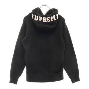 SUPREME シュプリーム 18AW Paneled Hooded Sweatshirt シニールロゴ パネルドフーデッドスウェットシャツ プルオーバーパーカー ブラック