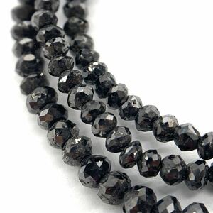 1円〜スタート!!［ブラックダイヤモンドアクセサリーパーツ］n 約4.2g 連 black diamond necklace jewelry accessory parts BH5