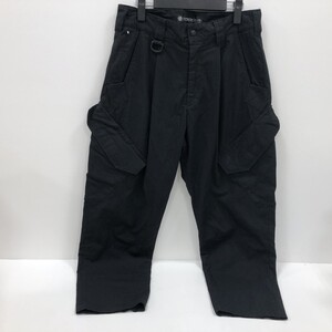 07w17142 MOUT RECON TAILOR マウトリーコンテイラー パンツ 黒 タグ表記46 ワイドパンツ カーゴパンツ カーゴパンツ 中古品