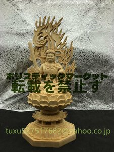 稀少 珍品 不動明王 総檜材　仏教工芸品　木彫仏教　精密彫刻　極上品　仏師で仕上げ品