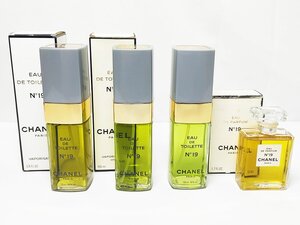 1円スタート まとめ売り CHANEL シャネル No19 香水 4点セット 100ml×3 50ml×1 レディース オードトワレ 残量多