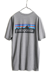 17年製 ■ パタゴニア プリント 半袖 Tシャツ メンズ M Patagonia ロゴT アウトドア フィッツロイ ボックスロゴ P-6 オーガニック コットン