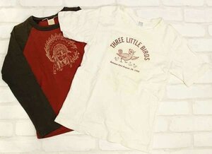 2T0973■UES THREE LITTLE BIRD 半袖Tシャツ 長袖ラグランTシャツ ウエス キッズ 2枚セット