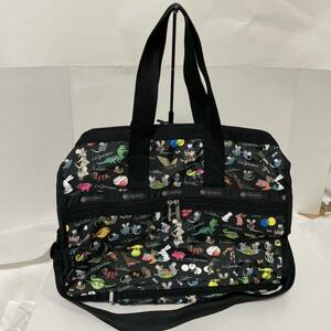 【訳あり】LeSportsac × Leo Lionni レスポートサック レオレオニ ブラック 2way ボストンバッグ ミディアム ウィークエンダー 未使用 