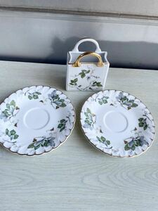 GREEN LEAF Bone China ソーサー&小物入れ