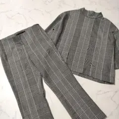 【ZARA】パンツセットアップ　千鳥柄　XSサイズ