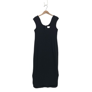 Mame Kurogouchi マメクロゴウチ Deep Neck Sleeveless Dress ディープネックIラインドレス ワンピース ブラック 1 MM22SS-DR024