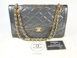 1円～ 中古★CHANEL シャネル マトラッセ パリ限定 コンビカラー ラムスキン チェーンショルダーバッグ ダブルフラップ シール/Gカード付