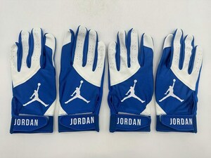 JORDAN ジョーダン 野球 両手 バッティンググローブ ブルーxホワイト Size-L　2セット まとめ売り