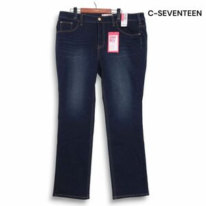 【新品 未使用】 C-SEVENTEEN シーセブンティーン 加工 ストレッチ デニム パンツ ジーンズ Sz.38　レディース 大きいサイズ　K4B00801_9#R