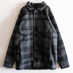 【美品/USA製】 FILSON 【マッキーノ クルーザージャケット】40 フィルソン ウール ブラック グレー チェック2412680