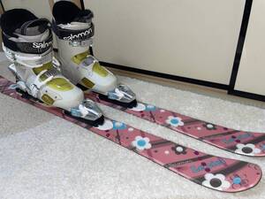 SALOMONレディース用スキー板130cmブーツ25cm中古品