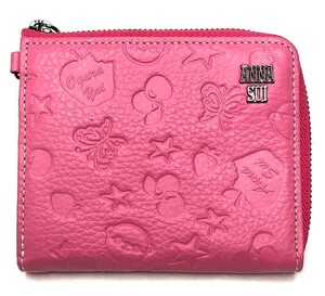 ANNA SUI アナスイ 小倉唯 コラボウォレット L字ジップ折り財布 ピンク