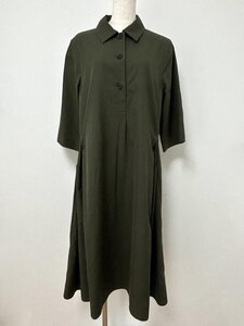 【送料込】 Margaret HOWELL　マーガレットハウエル　WARM COTTON　ワンピース　Sサイズ　カーキ　コットン100％　カジュアル　6446350