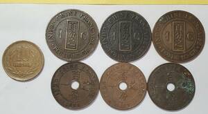  フランス領インドシナ 百分之一 1セント 1892年 　1893年 　1897年　1898年 　-計6枚（総重量約52.1ｇ）