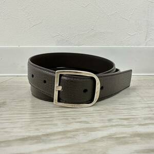 GUCCI グッチ LEATHER BELT シボ レザー ベルト 510309 00125A MADE IN ITALY イタリア製 BROWN ブラウン 系 サイズ 85 / 34