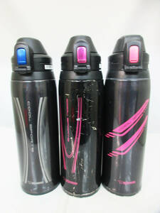 N9330【水筒】3本★ZOUJIRUSHI COOL SPORTS★SD-AA10-BA 1000ml★SD-AD10-PK 1000ml★SD-EA10-PA 1000ml★象印 真空断熱 ステンレスボトル