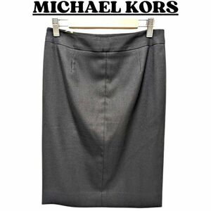 MICHAEL KORS マイケル・コース スカート レディース フォーマル ひざ丈 裾スリット リクルート ブラック 2 / XS nr3-024